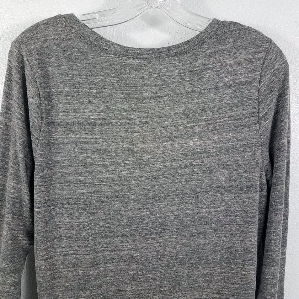 Ultra Flirt Women's Gray Twist Front Wrap Shirt Top Blouse - Picture 9 of 13